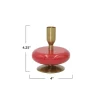 Hello Honey Enameled Metal Taper Holder, Red and Gold