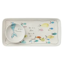 Hello Honey® Fish in the Sea Stoneware Rectangular Plate & Bowl Set