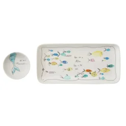 Hello Honey® Fish in the Sea Stoneware Rectangular Plate & Bowl Set