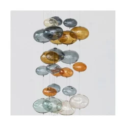 Hello Honey® 4ft. Blue Azure Bubbles Hand-Blown Glass Garland