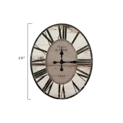 Hello Honey® 2.5ft. Distressed French Country Oval Wood Wall Clock