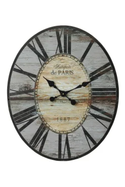 Hello Honey® 2.5ft. Distressed French Country Oval Wood Wall Clock