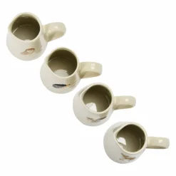 Hello Honey® 3" Hand-Painted & Embossed Forest Animal Ceramic Pitcher Mugs, 4ct.