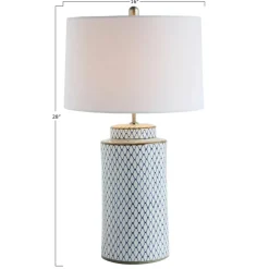 Hello Honey® 28" Indigo & White Ceramic Table Lamp