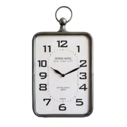 Hello Honey® Metal Rectangle Hanging Clock with Handle Decoration on Top