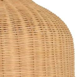 Hello Honey® Modern Boho Floor Lamp with Marble Base & Rattan Shade