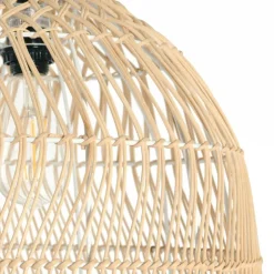 Hello Honey® Modern Boho Floor Lamp with Marble Base & Rattan Shade