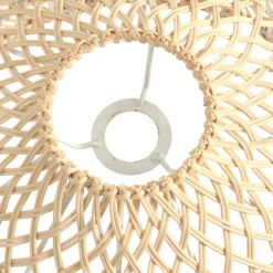Hello Honey® Modern Boho Floor Lamp with Marble Base & Rattan Shade
