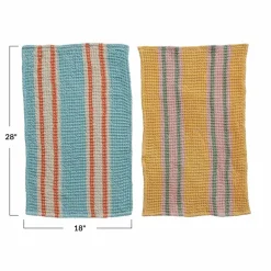 Hello Honey® Multicolor Cottage Charm Cotton Waffle Weave Tea Towels Set
