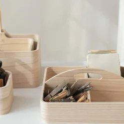 Hello Honey® 9.75" Natural Quartet Sectional Paulownia Wood Organizer