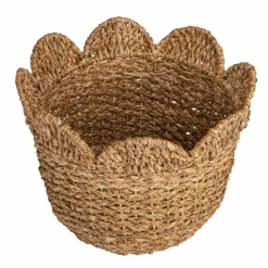 Hello Honey® Natural Scalloped Edge Braided Bankuan & Rattan Basket Set
