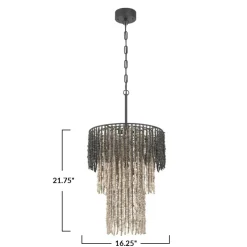 Hello Honey Ombre Beaded Wood 3-Tier Chandelier