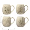 Hello Honey® 16oz. Cream and Green Reactive Crackle Glaze Debossed Stoneware Mug Set
