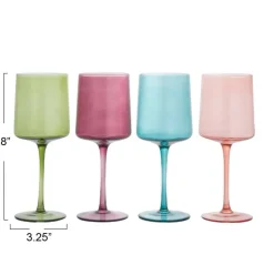 Hello Honey® 14oz. Hand Blown Stemmed Wine Glass Set
