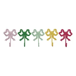 Hello Honey 5-Piece Metal Bow Shaped Wall Hook, Multicolor
