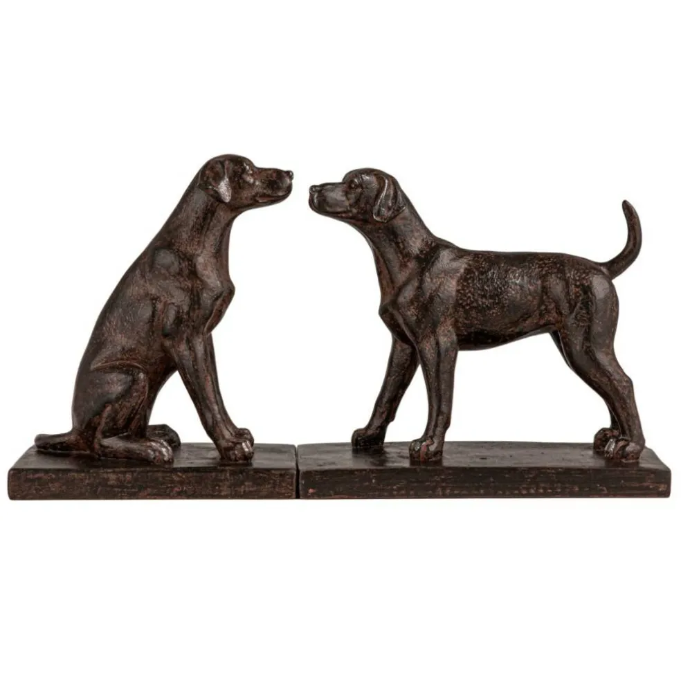 Hello Honey 2-Piece Resin Dog Bookends, Black