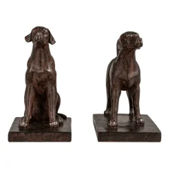 Hello Honey 2-Piece Resin Dog Bookends, Black
