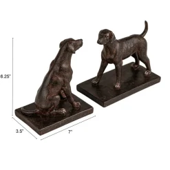 Hello Honey 2-Piece Resin Dog Bookends, Black