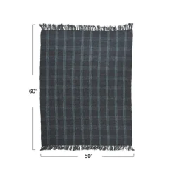 Hello Honey® Plaid Recycled Cotton Blend Throw Blanket with Fringe