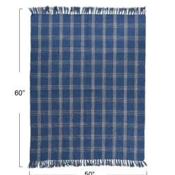 Hello Honey® Plaid Recycled Cotton Blend Throw Blanket with Fringe