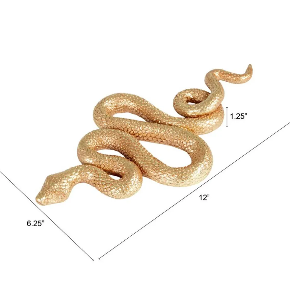 Hello Honey Resin Snake Wall Décor, Gold Finish