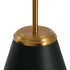 Hello Honey® Robert Stevenson Lighting Beckett Black & Brushed Gold Metal Ceiling Light with Shade