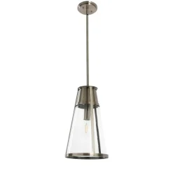 Hello Honey® Robert Stevenson Lighting Jaxon Metal & Seedy Glass Ceiling Light