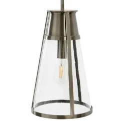 Hello Honey® Robert Stevenson Lighting Jaxon Metal & Seedy Glass Ceiling Light