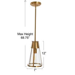 Hello Honey® Robert Stevenson Lighting Jaxon Metal & Seedy Glass Ceiling Light