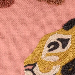 Hello Honey® 20" Tiger & Flowers Embroidered Accent Pillow