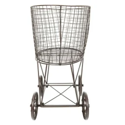 Hello Honey® 27" Vintage Reproduction Metal Laundry Basket on Wheels