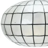 Hello Honey® 16" White Capiz Seashell & Black Oblong Ceiling Light