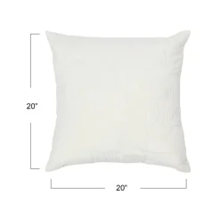 Hello Honey® White Square Modern Geometric Quilted Pillow Cover