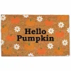 Hello Pumpkin Daisy Pattern Doormat