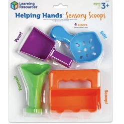 Helping Hands Sensory Scoops, 4 Pieces, Ages 3+, fine Motor Skills Toys for Children, Toddlers bin, Tool Set