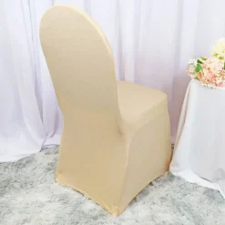 Heritage Embossed Spandex Banquet Seat Cover Champagne