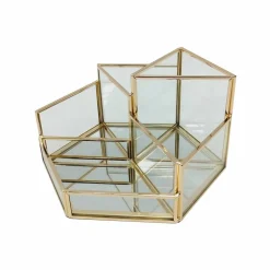 8" Hexagonal Glass Trinket Box by Ashland®