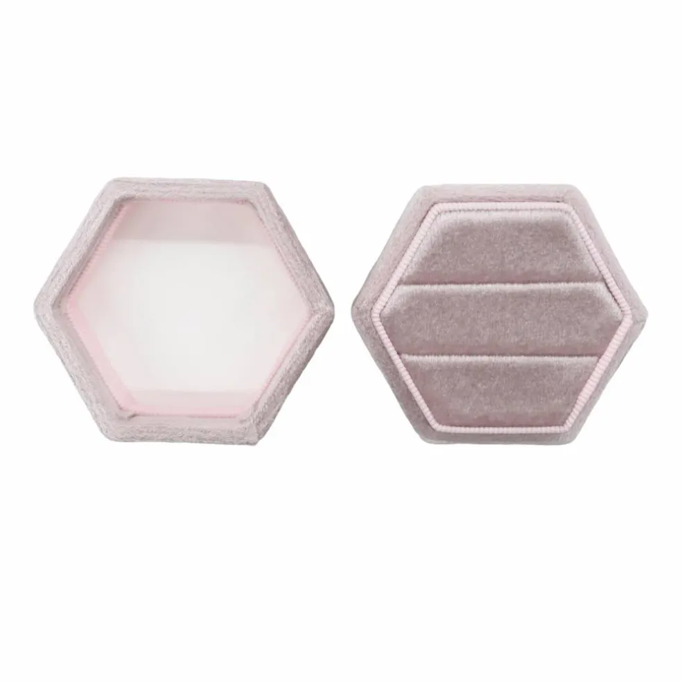 Hexagon Velvet Ring Box by Bead Landing™