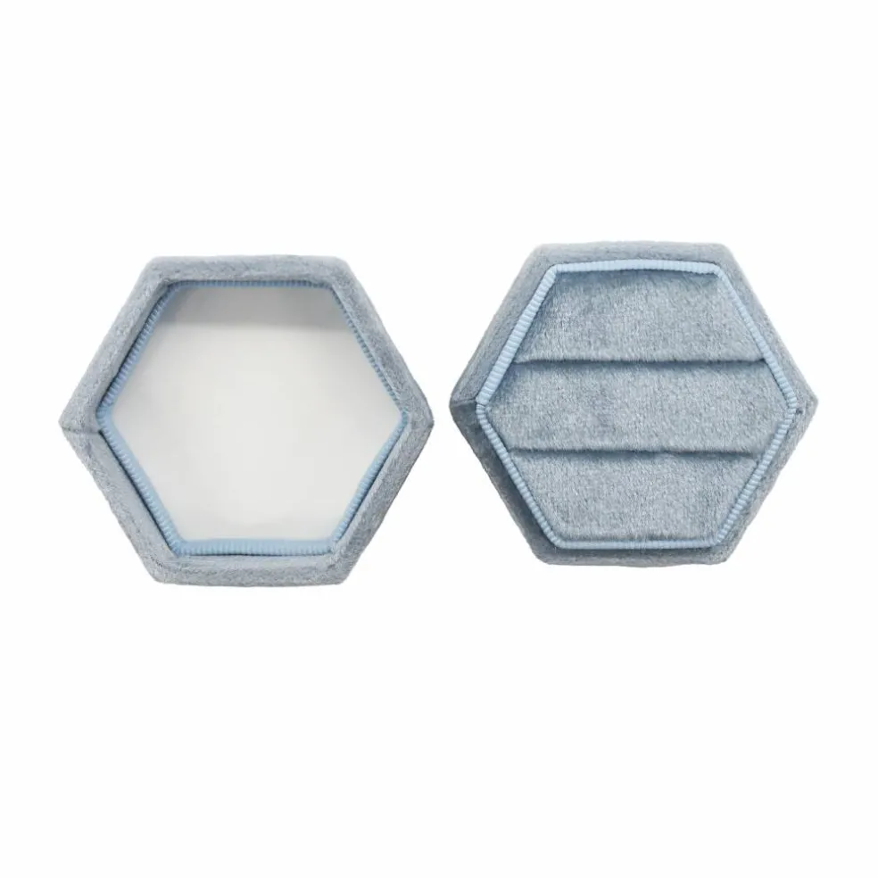 Hexagon Velvet Ring Box by Bead Landing™