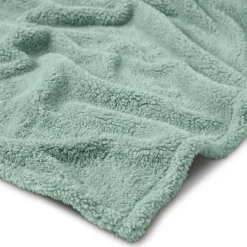 HGTV Teddy Sherpa Fur Throw Blanket 50 x 70 inches