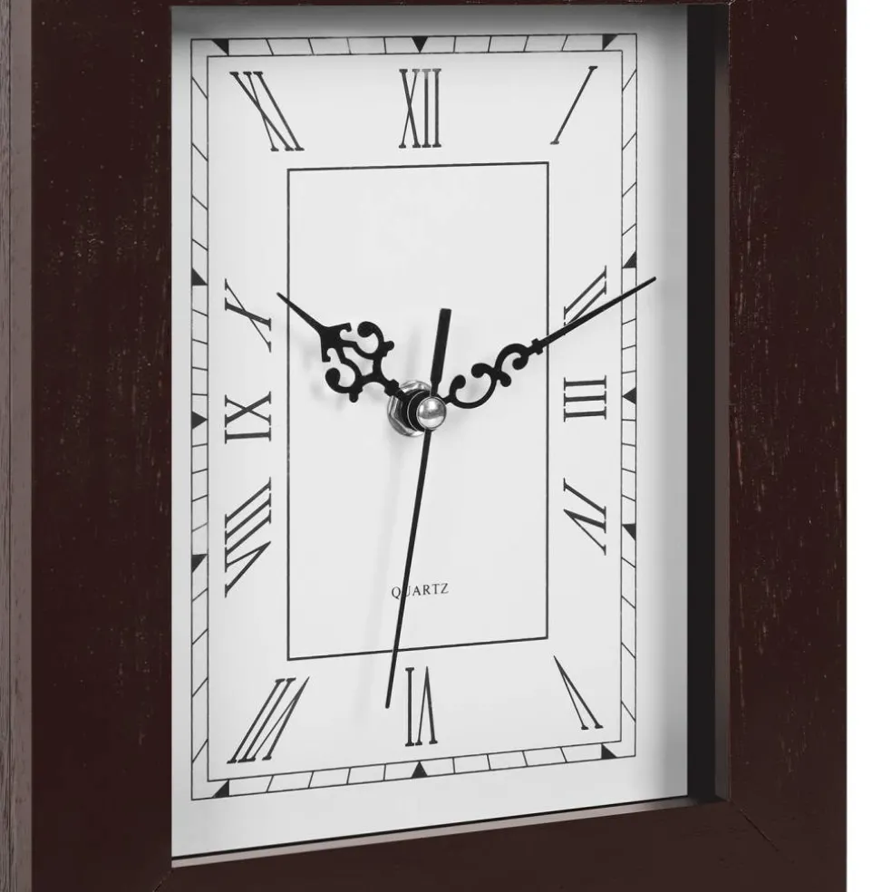 Hidden Safe Table Clock, Vintage Silent Wooden Mantel Clock with Secret Compartment