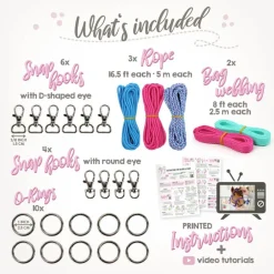 Hobby Horse Halter Making Kit, Rope Halters, Leads, Aqua/Pink Polypropylene (Instructions Included)