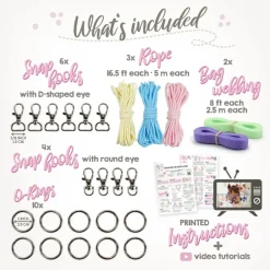 Hobby Horse Halter Making Kit, Rope Halters, Leads, Aqua/Pink Polypropylene (Instructions Included)