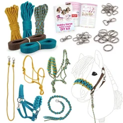 Hobby Horse Halter Making Kit, Rope Halters, Leads, Aqua/Pink Polypropylene (Instructions Included)