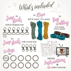 Hobby Horse Halter Making Kit, Rope Halters, Leads, Aqua/Pink Polypropylene (Instructions Included)