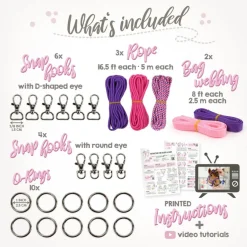 Hobby Horse Halter Making Kit, Rope Halters, Leads, Aqua/Pink Polypropylene (Instructions Included)