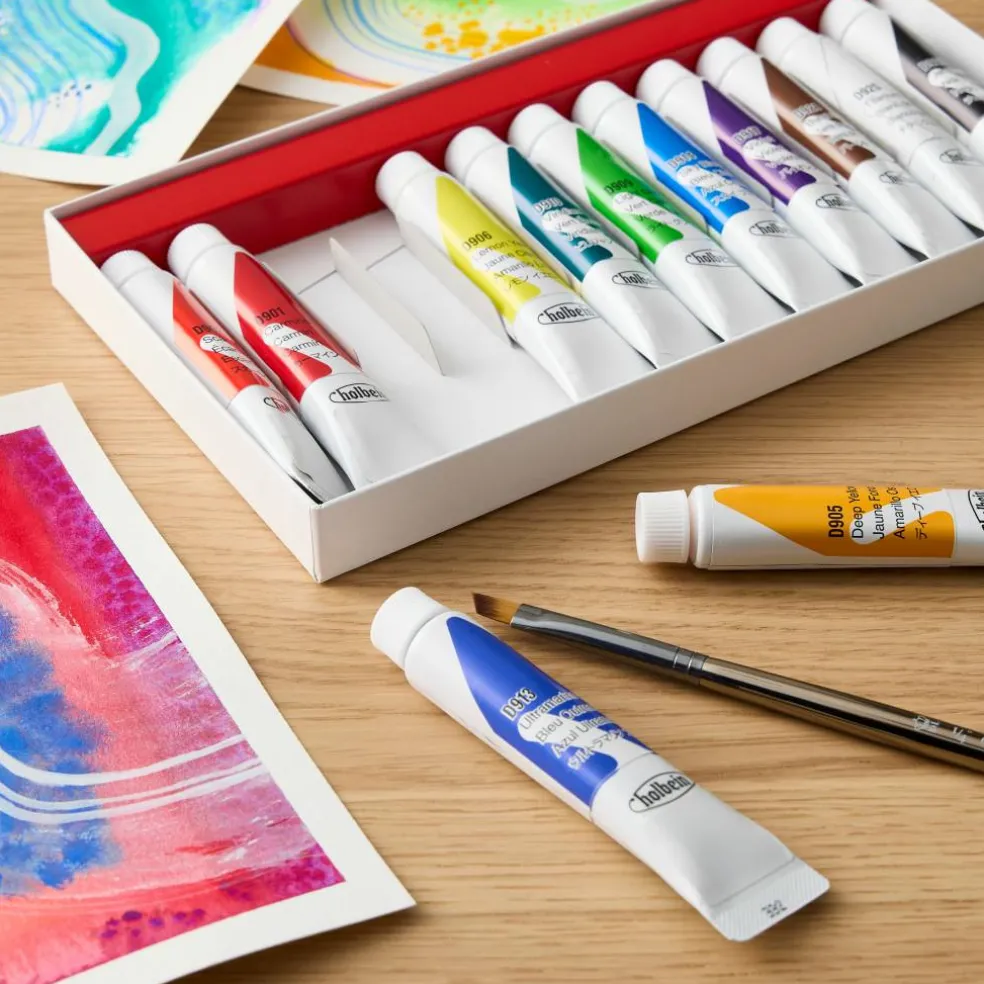 Holbein Acrylic Gouache 12-Color School Paint Set