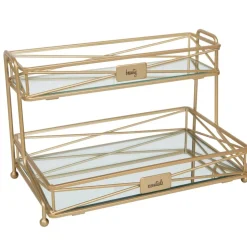Home Details Satin Gold 2-Tier Vanity Tower