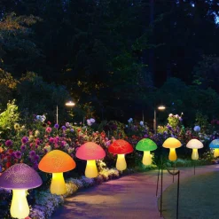 Homeleo 8-Pack Cracked Mushrooms for Garden Decor, Solar Mushroom Lights Outdoor, Super Cute Whimsical Garden Art for Yard Decor Gnome Flowerbed Housewarming Decor(Multicolored)