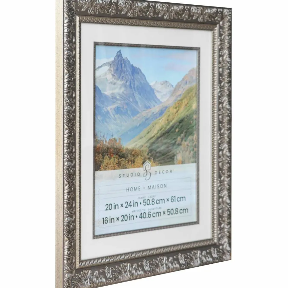 Home Silver Floral Frame with Mat by Studio Décor®
